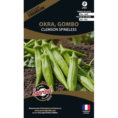 OKRA GOMBO - Graines PREMIUM non traitées | SANRIVAL | Graines et Bio
