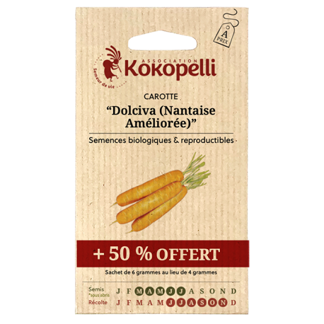 CAROTTE DOLCIVA NANTAISE +50% - Graines BIO | KOKOPELLI | Graines et Bio