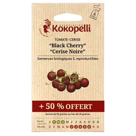 TOMATE CERISE BLACK CHERRY + 50% - Graines BIO | KOKOPELLI | Graines et Bio