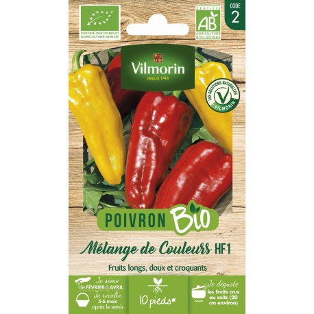 Mélange de POIVRONS Rouge et Jaune - Graines BIO | Vilmorin Bio | Graines et Bio